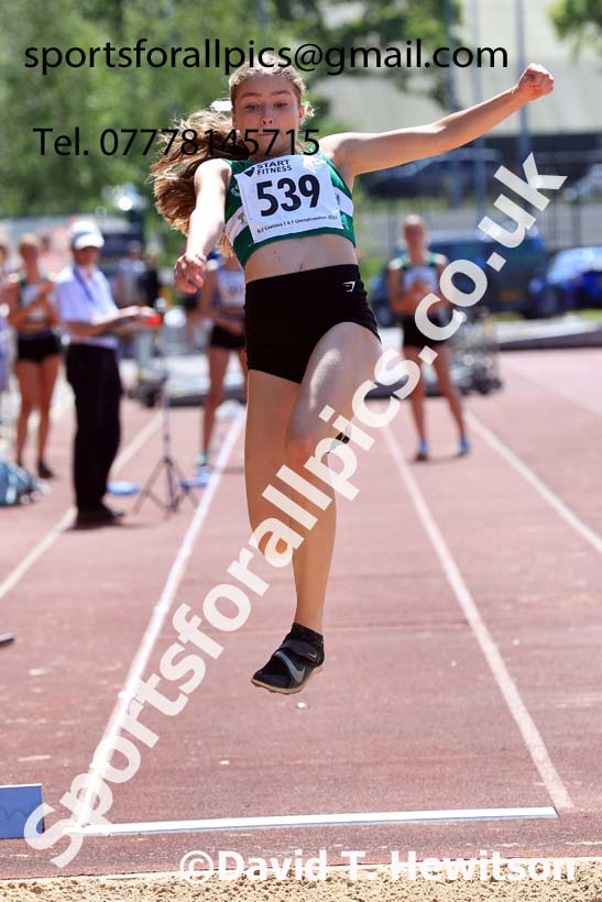 Womens Under-17s Long Jump, 2024 North Eastern Track and Field Champs., Middlesbrough.  Photo: David T. Hewitson/Sports for All Pics